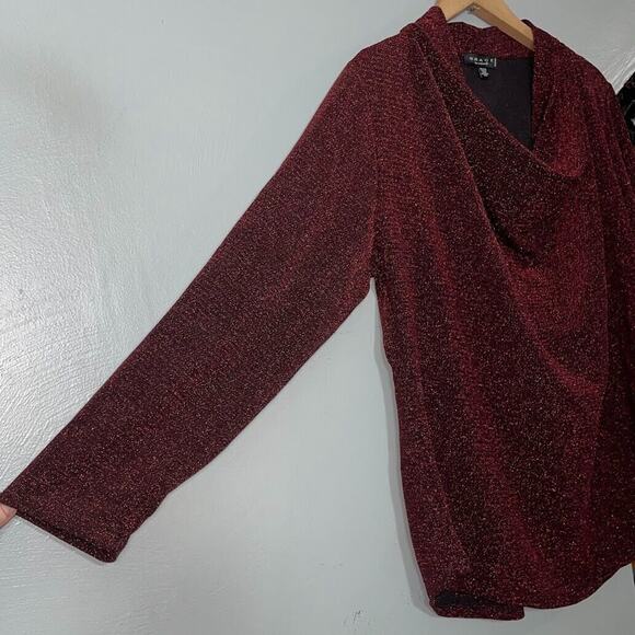 Grace The Perfect Fit Plus Size 1X Red Sparkle Glitter Top Y2K Glam Metallic - Picture 2 of 10